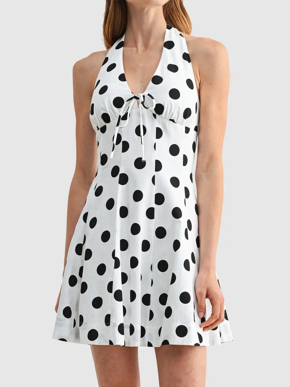 NWT Lush Polka Dot Halter Neck Fit & Flare Dress